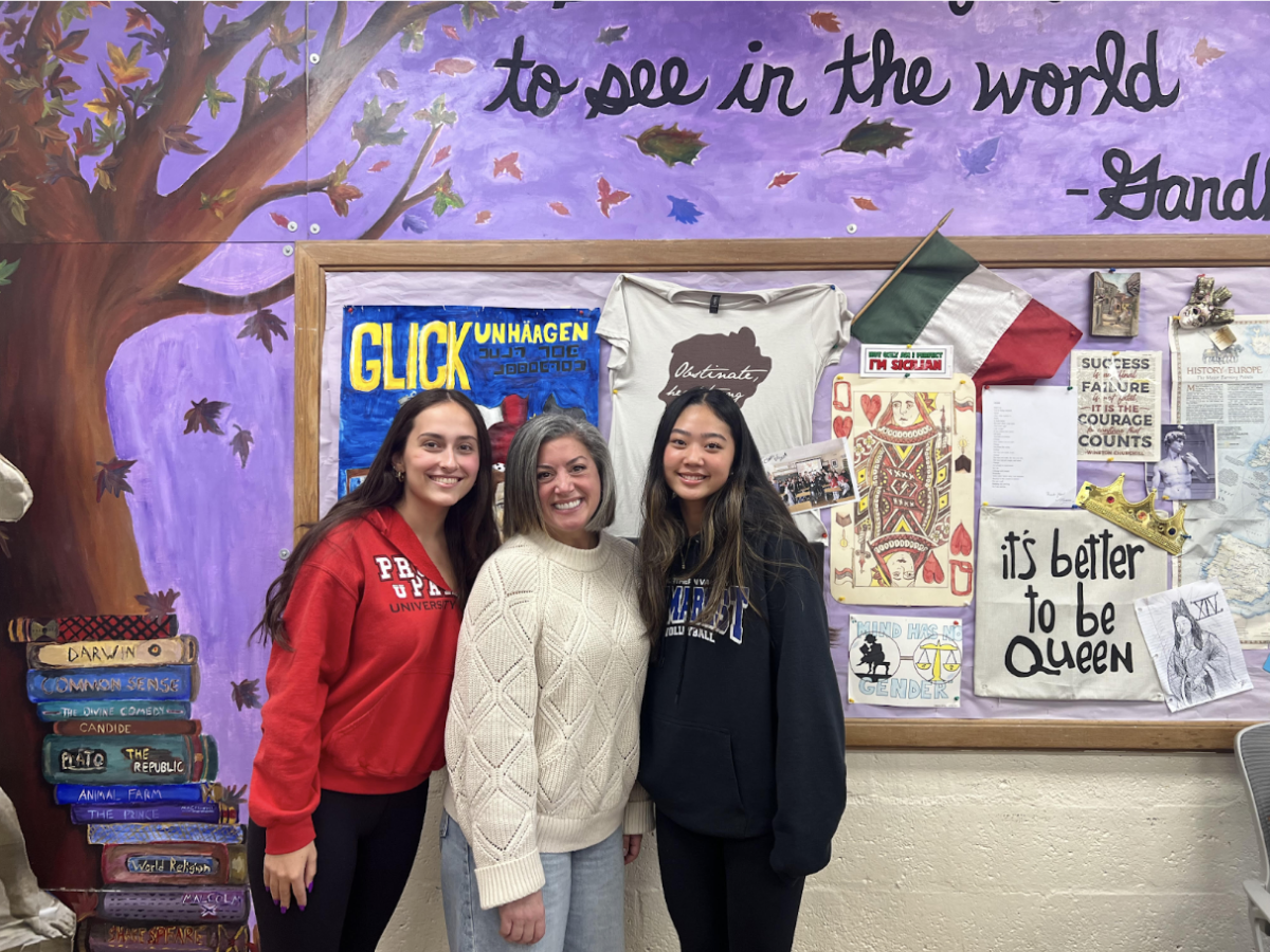 Leah Van de Van, Mrs. Glick, and Claire Song in the Girl Up classroom.
(Photo courtesy of Syrena Sayid)