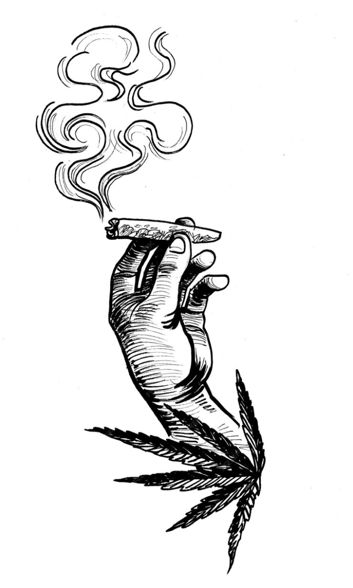 Picture of a hand smoking weed                                                                                 

