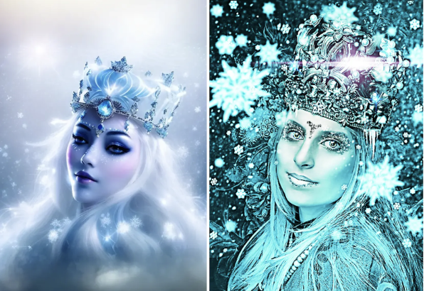 A comparison of AI versus human art