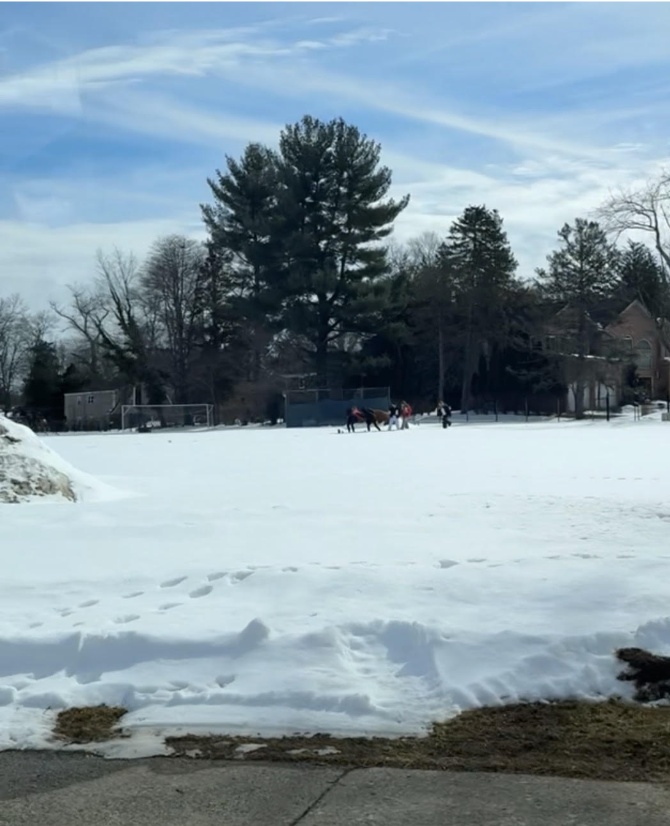 Multiple feet of snow blocking the paths students take to and from school.