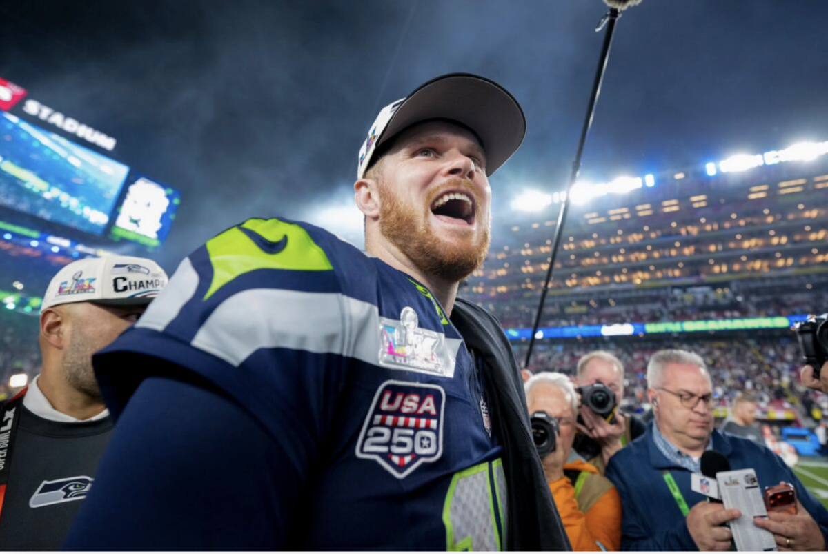 Sam Darnold celebrates
