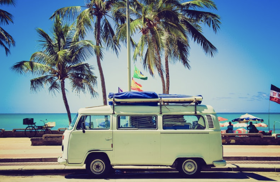 A van in summer